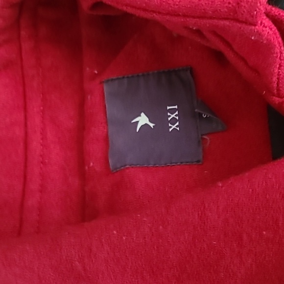 XXI Red Wool Blend Winter Coat With Toggles. -Size S - Picture 3 of 7